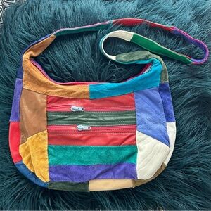 Vintage Genuine Leather Boho Patchwork‎ Hobo Bag